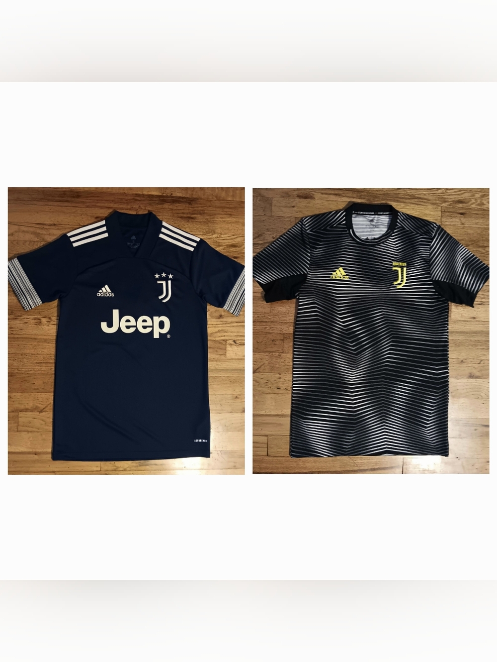 adidas Juventus #7 Ronaldo 2020/21 Away 2018/19 Pre Match 2 Jersey Lot Soccer